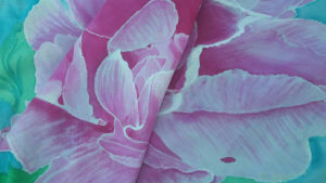 Silk Peony Scarf close up