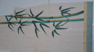 Bamboo design painted on cut cotton kurthi