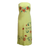 fabric paiinting on bright yellow kurthi material