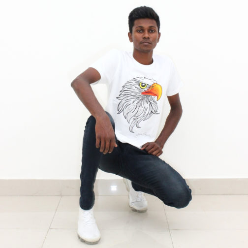 Eagle tshirt caleb sitting