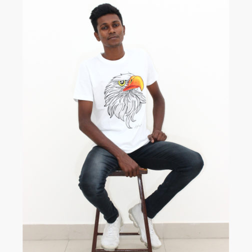 Eagle Tshirt hand painted caleb on stool