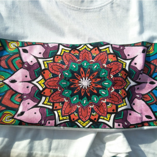 Hand painted Mandala T shirt 4