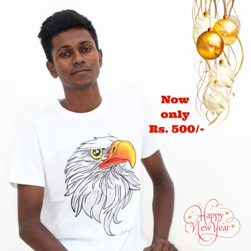 hand painted new year eagle tshirt