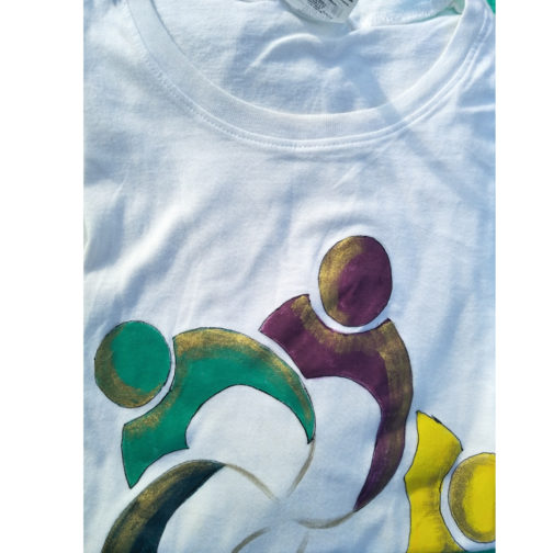 Hand painted unity T shirt in proccess