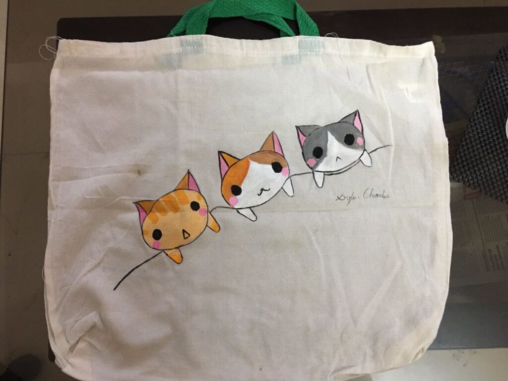 Cotton hand painted bag