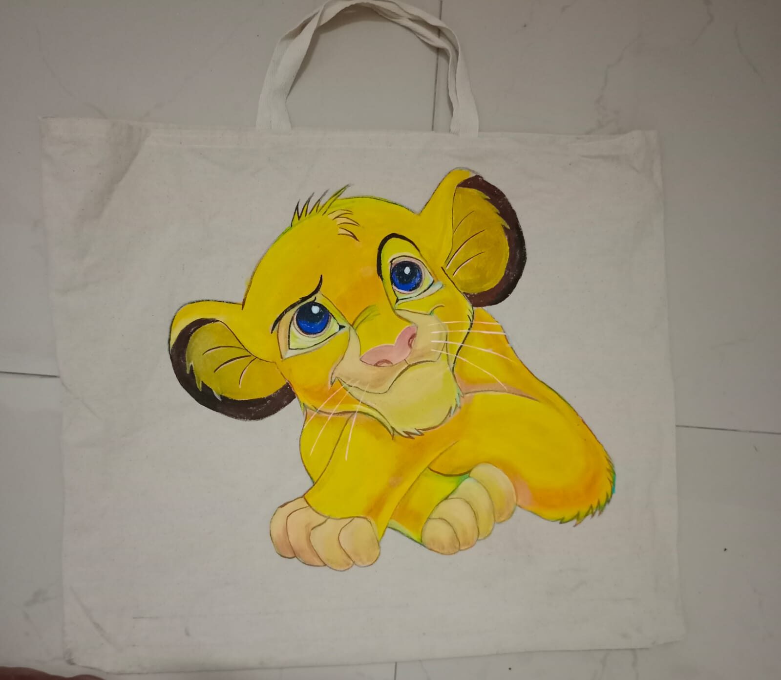 Cotton hand painted bag