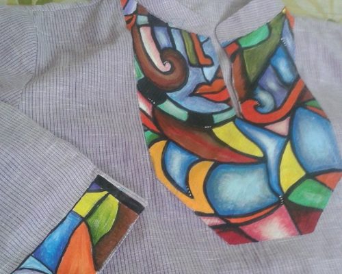 Abstract painting on kurthi