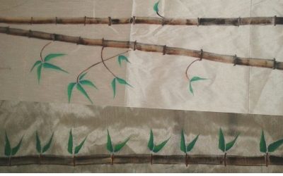 Designer cotton kurthi painted with bamboo design