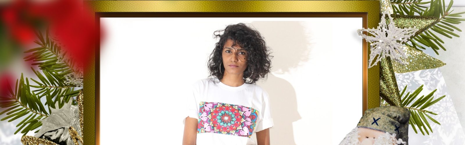 Hand painted tshirt new year mandala banner